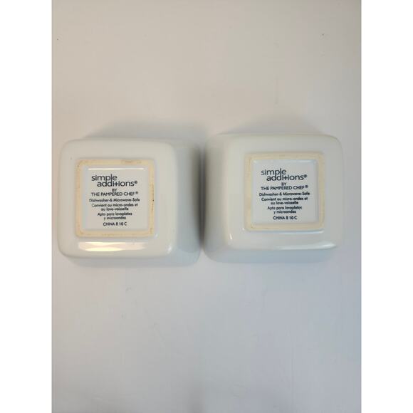 Pampered Chef Simple Additions 3-Pc Caddy Set & Serving Bowls Square White - Picture 4 of 10